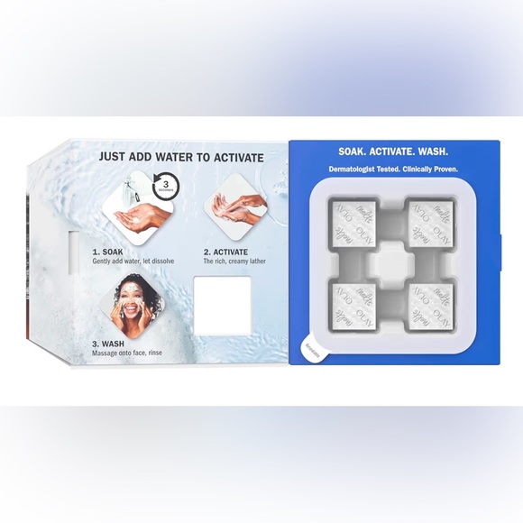 OLAY hyaluronic Cleansing Melts 32 dissolving pads Daily Facial Cleanser - Picture 2 of 4